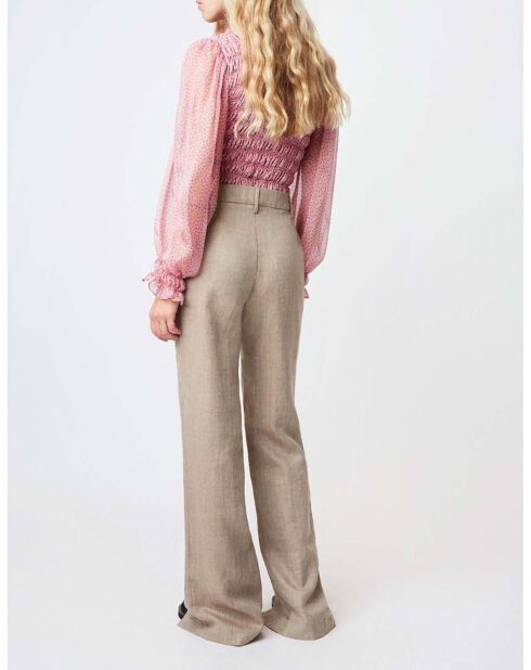 Pantalon Island Chevron Laine et Lin beige