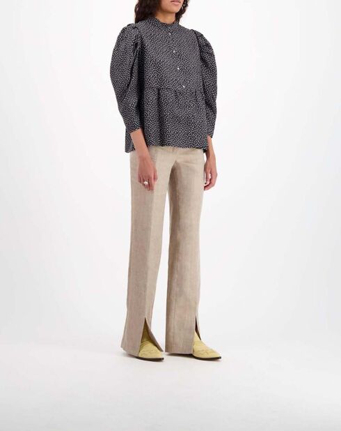 Pantalon Island Chevron Laine et Lin beige