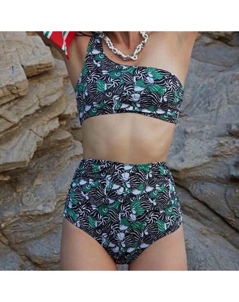 Haut de Maillot Lino Coquillages Matières Recyclées vert prairie