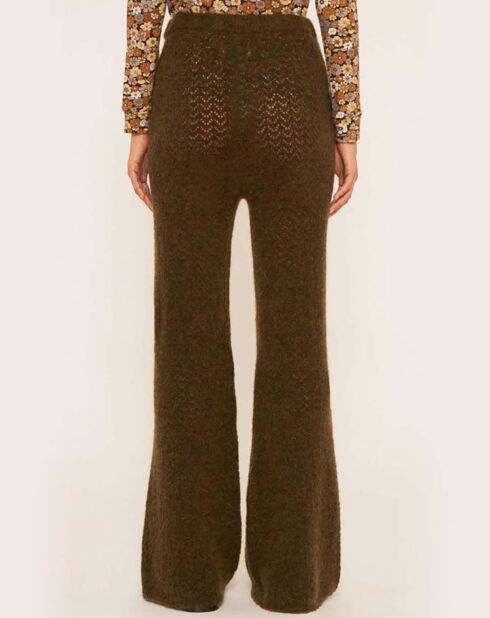 Khakigrüne Hose Shilloh aus Wolle und Mohair