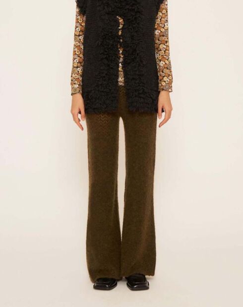 Pantalon Shilloh Laine et Mohair vert kaki