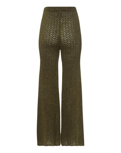 Pantaloni Shilloh in lana e mohair verde kaki