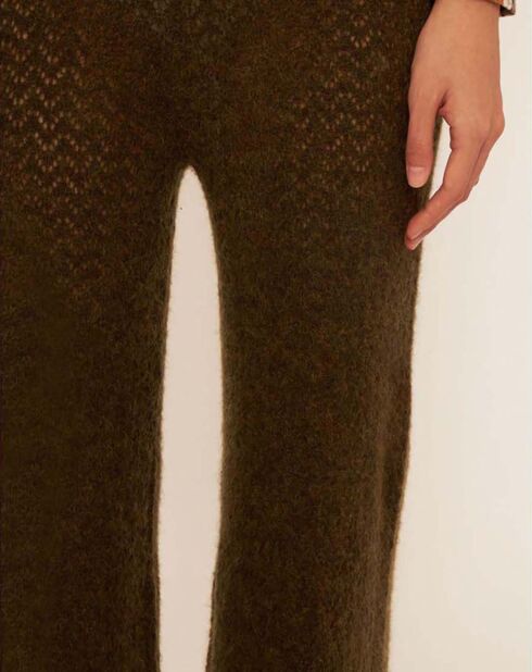 Pantalon Shilloh Laine et Mohair vert kaki
