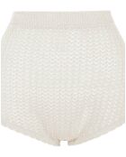 Short Shaggy Maille Pointelle crème