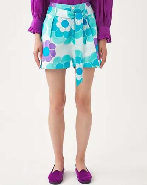 Blaue Suny Shorts aus Baumwollpopeline