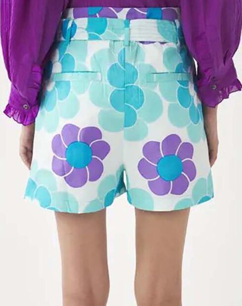 Short Suny Popeline de Coton bleu