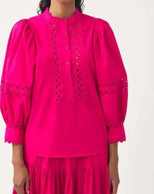 Blouse Rodo Popeline de Coton rose fuschia