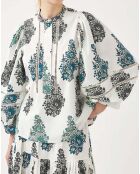 Blouse Muguet Popeline de Coton blanc/vert