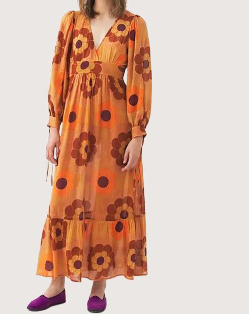Robe Longue Suny Gaze de Coton caramel