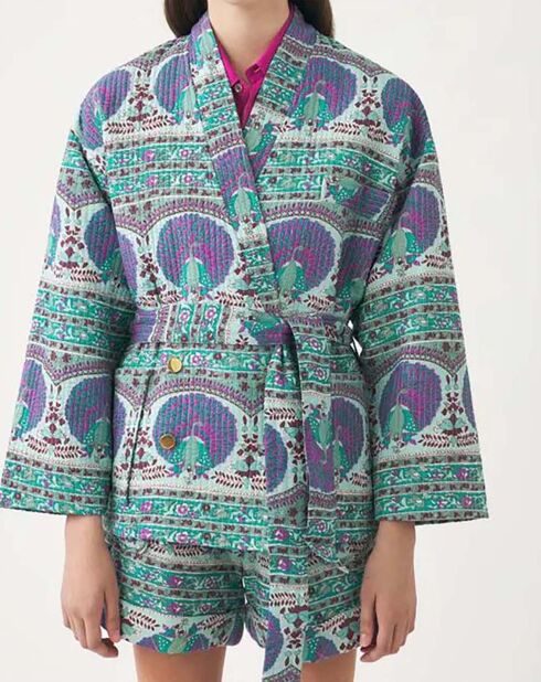 Jacke Tala Aqua aus Baumwollvoile