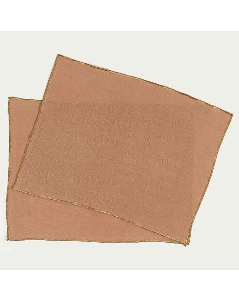 2 Sets de table 100% Lin lavé liv - 35x45 cm