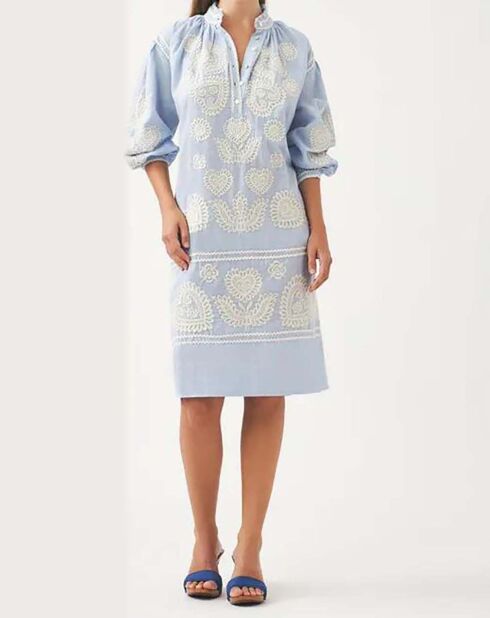 Robe Rony Brodée bleu ciel