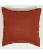 Housse de coussin 100% Lin lavé tomette - 45x45 cm
