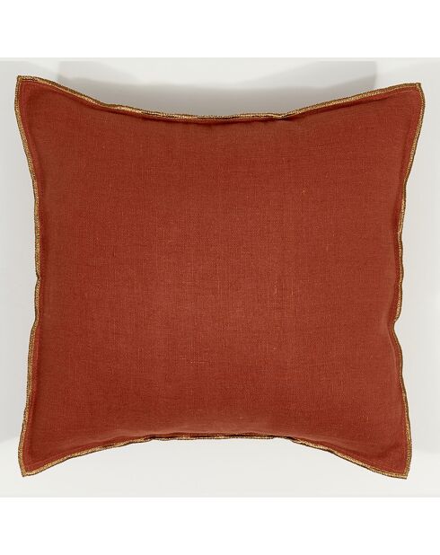 Housse de coussin 100% Lin lavé tomette - 45x45 cm