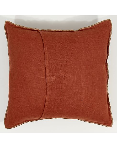Housse de coussin 100% Lin lavé tomette - 45x45 cm
