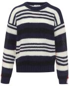 Pull Tyga Rayures Mohair bleu marine