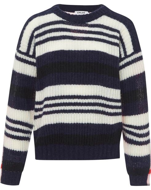 Pull Tyga Rayures Mohair bleu marine
