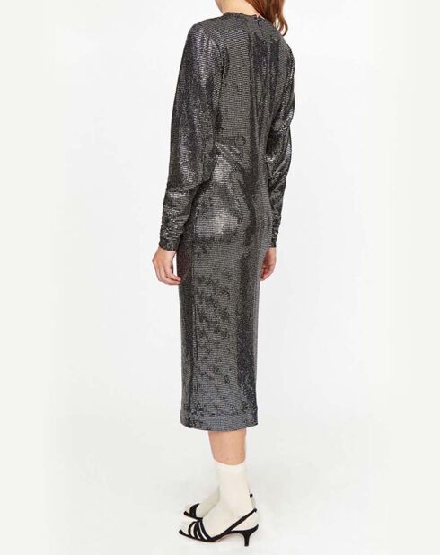 Davis Stax Metallisches schwarzes Kleid