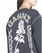 Sweat Isoli Dark Rose Relaxed Coton Bio noir