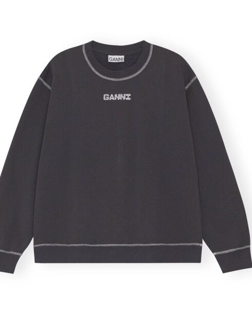 Sweat Isoli Dark Rose Relaxed Coton Bio noir