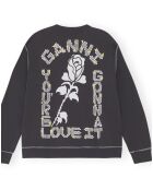 Sweat Isoli Dark Rose Relaxed Coton Bio noir
