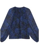 Blouse 100% Soie Twins Muse bleu nuit
