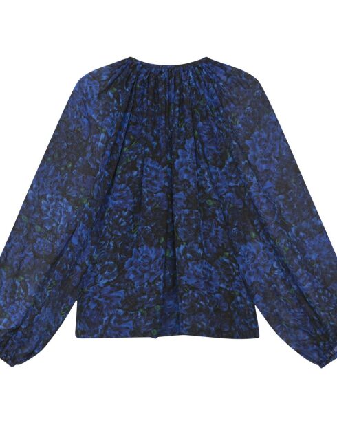 Blouse 100% Soie Twins Muse bleu nuit