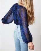Blouse 100% Soie Twins Muse bleu nuit