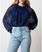 Blouse 100% Soie Twins Muse bleu nuit