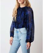 Blouse 100% Soie Twins Muse bleu nuit