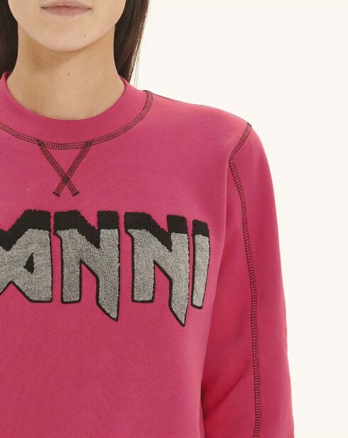 Sweat Isoli Ganni Rock Coton Bio rose fuschia