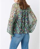 Twins Monaco grüne Bluse aus 100% Seide