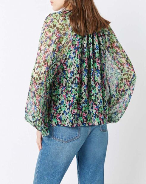 Blouse 100% Soie Twins Monaco verte