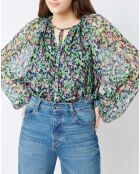 Twins Monaco grüne Bluse aus 100% Seide