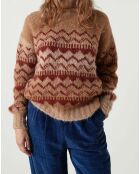 Pull Musique Jacquard Alpaga camel