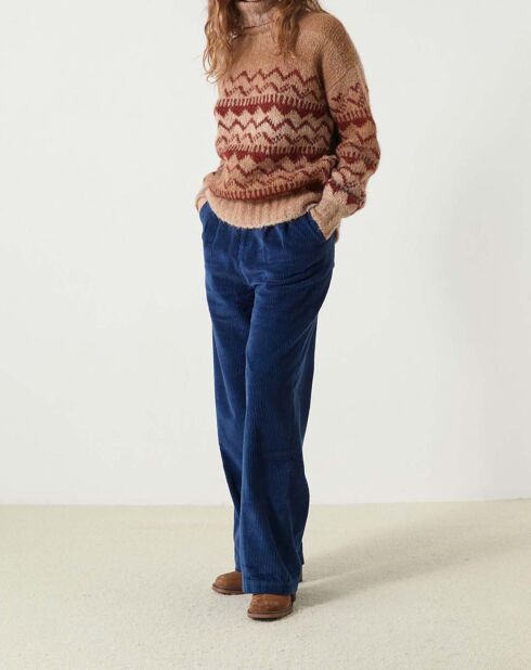 Pull Musique Jacquard Alpaga camel