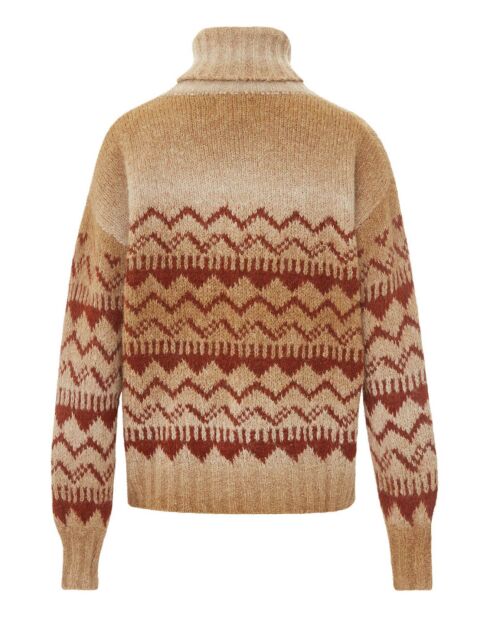 Pull Musique Jacquard Alpaga camel