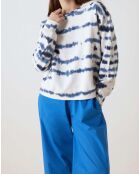 Outlet Tie & Dye Sweatshirt aus Bio-Baumwolle weiß/blau
