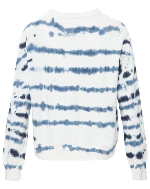 Outlet Tie & Dye Sweatshirt aus Bio-Baumwolle weiß/blau