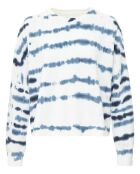 Outlet Tie & Dye Sweatshirt aus Bio-Baumwolle weiß/blau