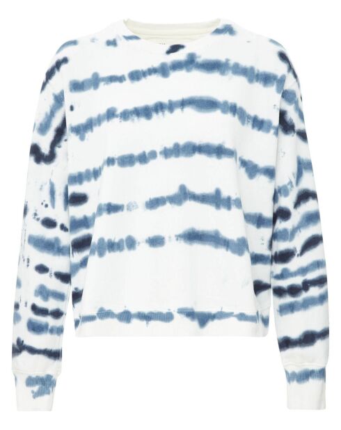 Outlet Tie & Dye Sweatshirt aus Bio-Baumwolle weiß/blau