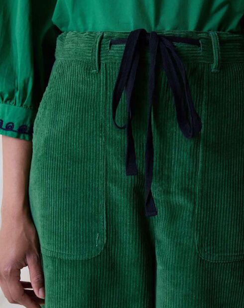 Pantalon Philou Velours Côtelé Coton Bio vert