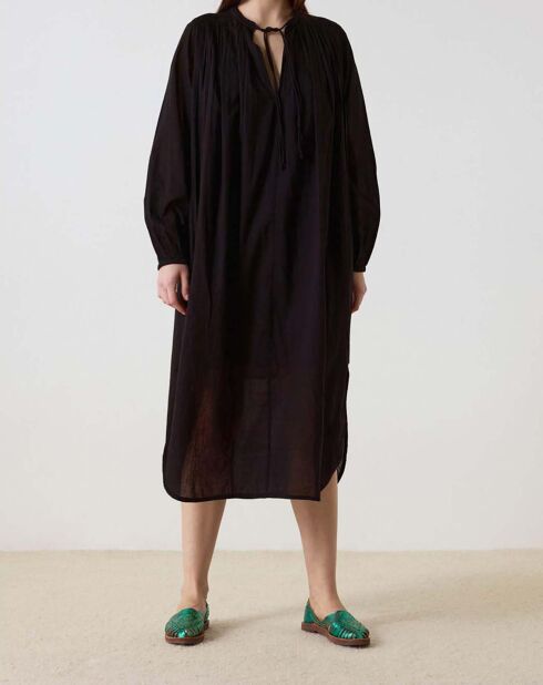 Rizhom Schwarzes Kleid aus Bio-Baumwolle