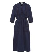 Mitternachtsblaues Kleid aus Bio-Baumwolle mit Roxy-Stickerei
