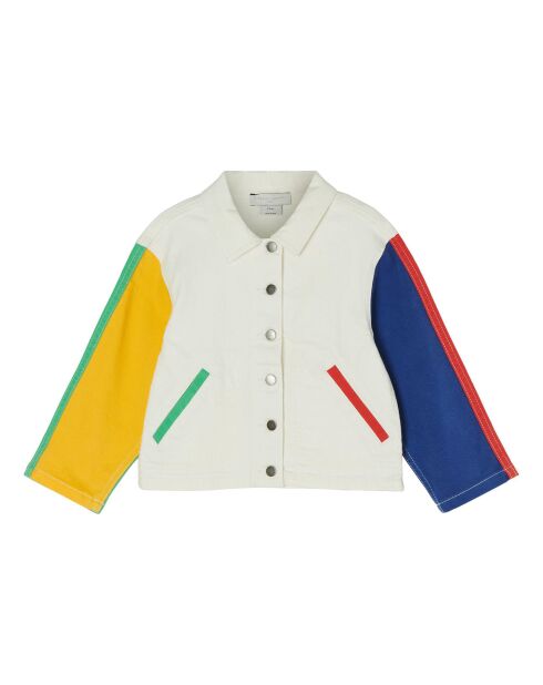 Veste Colorblock Coton Bio blanc/multicolore