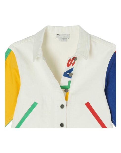 Veste Colorblock Coton Bio blanc/multicolore
