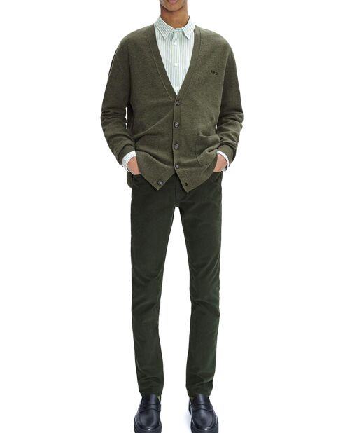Cardigan en Laine mélangée Theo vert kaki