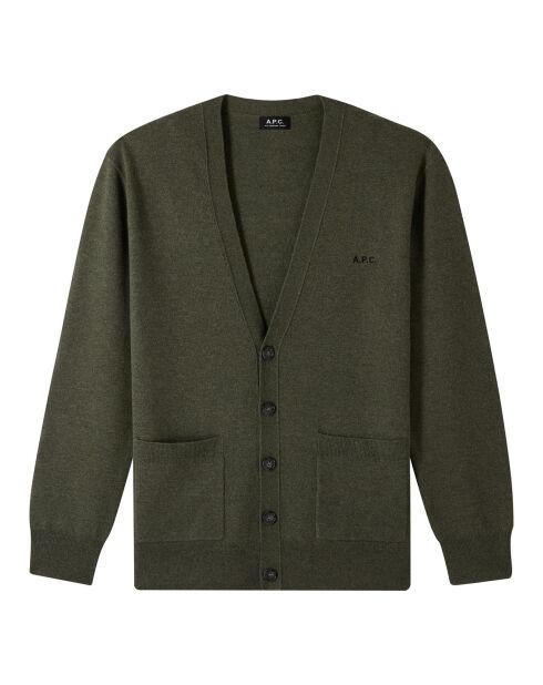 Cardigan en Laine mélangée Theo vert kaki