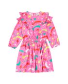 Robe Ceintrée Etoiles Tencel rose