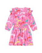 Robe Ceintrée Etoiles Tencel rose